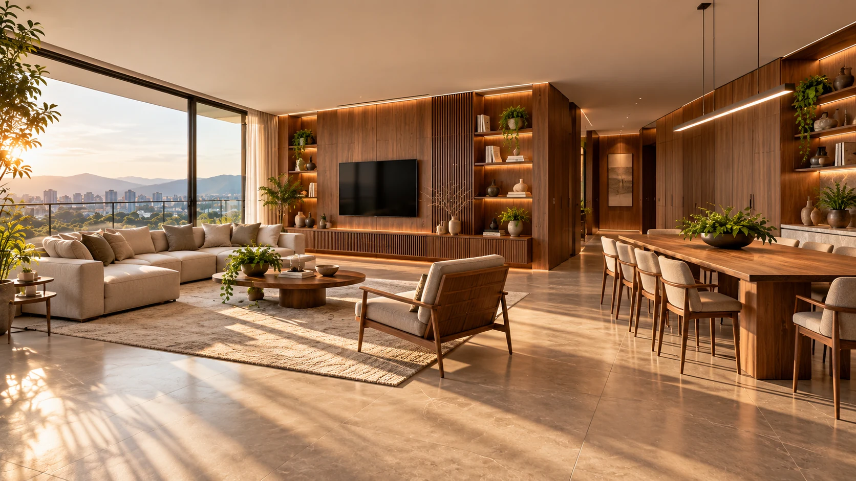 Sala planejada contemporânea